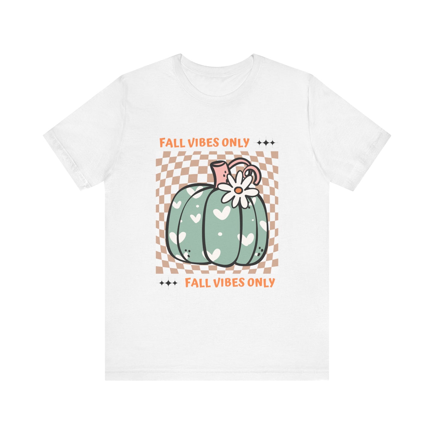Fall Vibes Only Teal Pumpkin Retro Graphic T-Shirt