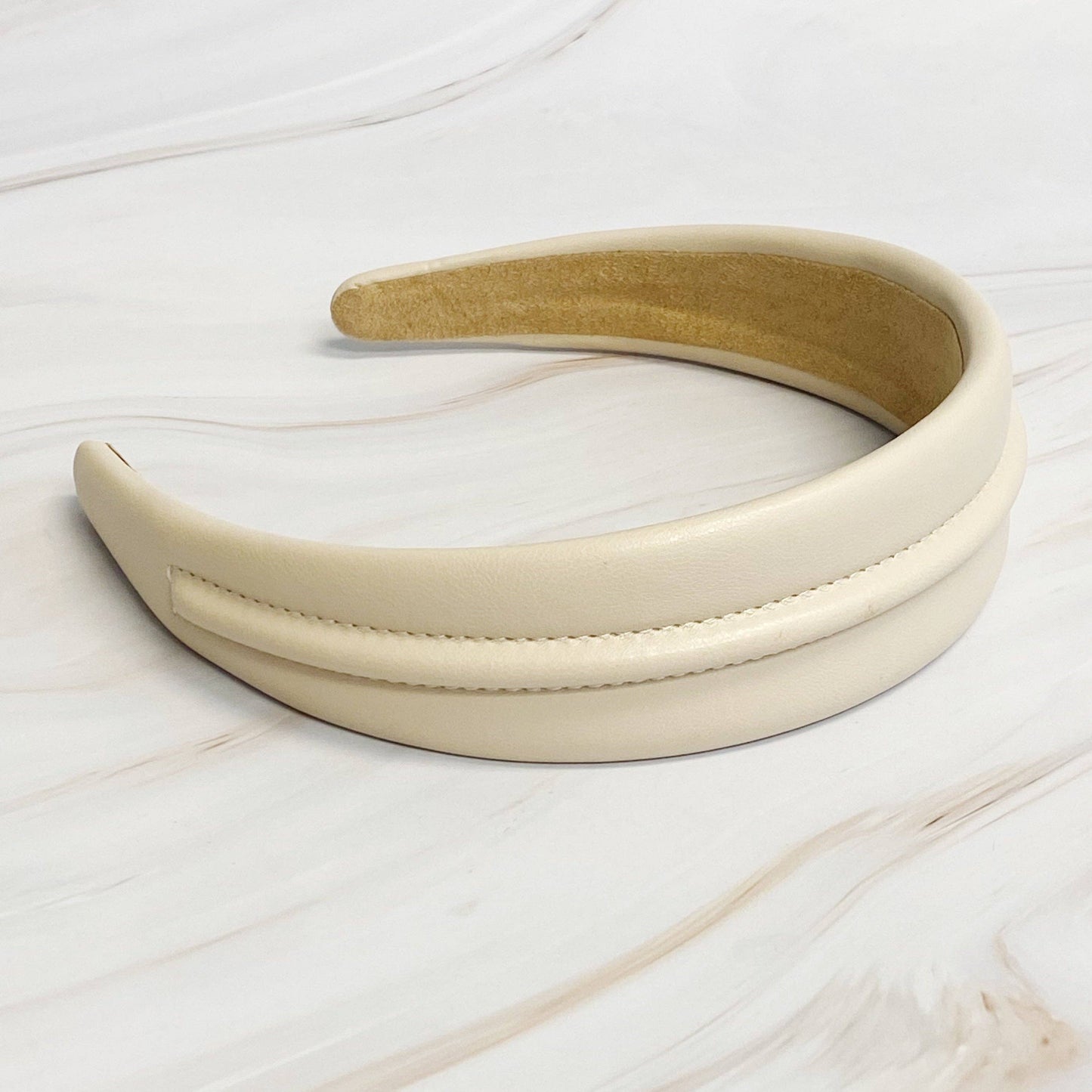 Classy Vegan Leather Headband: Black, Brown, or Cream