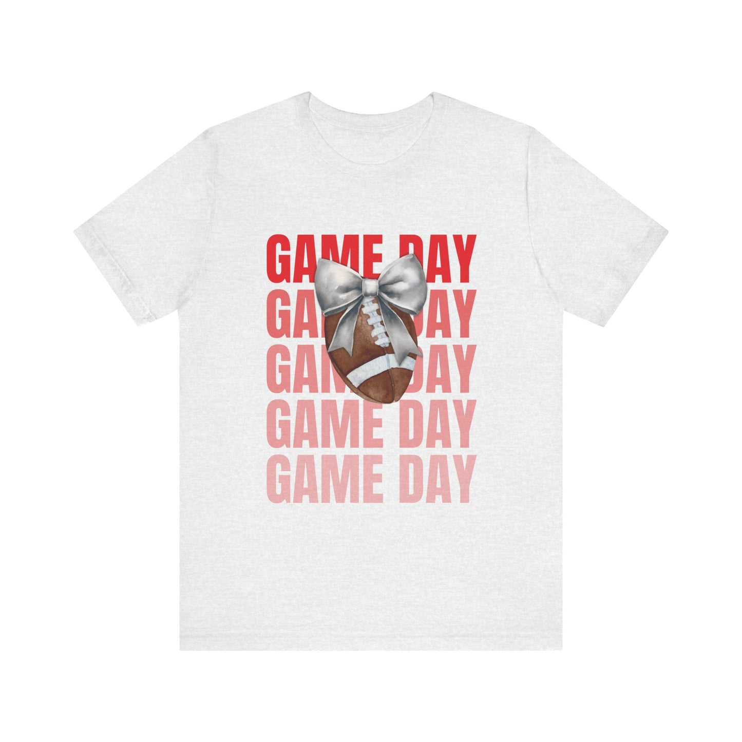 Black and Red Game Day Fall Football and Bow Unisex T-Shirt