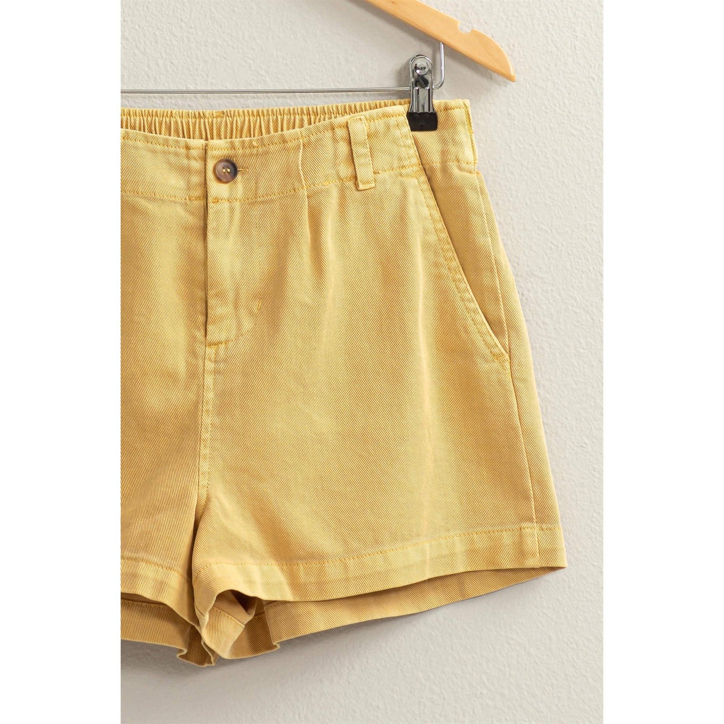 Effortless Yellow Summer High-Waisted Shorts