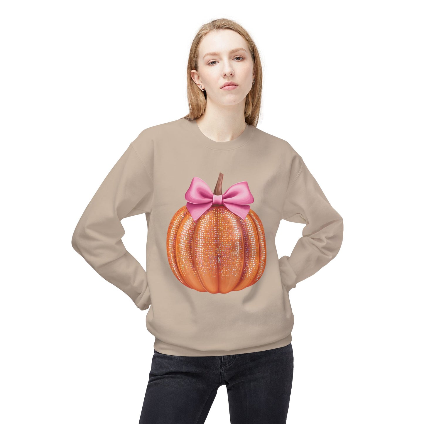 Disco Pumpkin Unisex Midweight Softstyle Fleece Crewneck Sweatshirt
