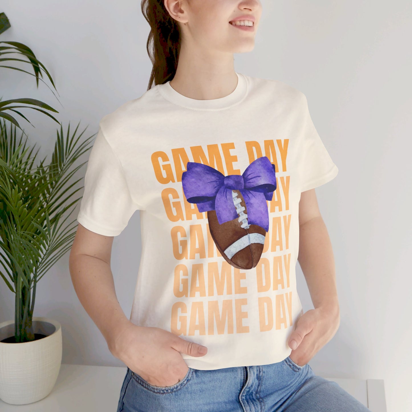 Purple and Gold Unisex Football Themed Fall Game Day Shirt