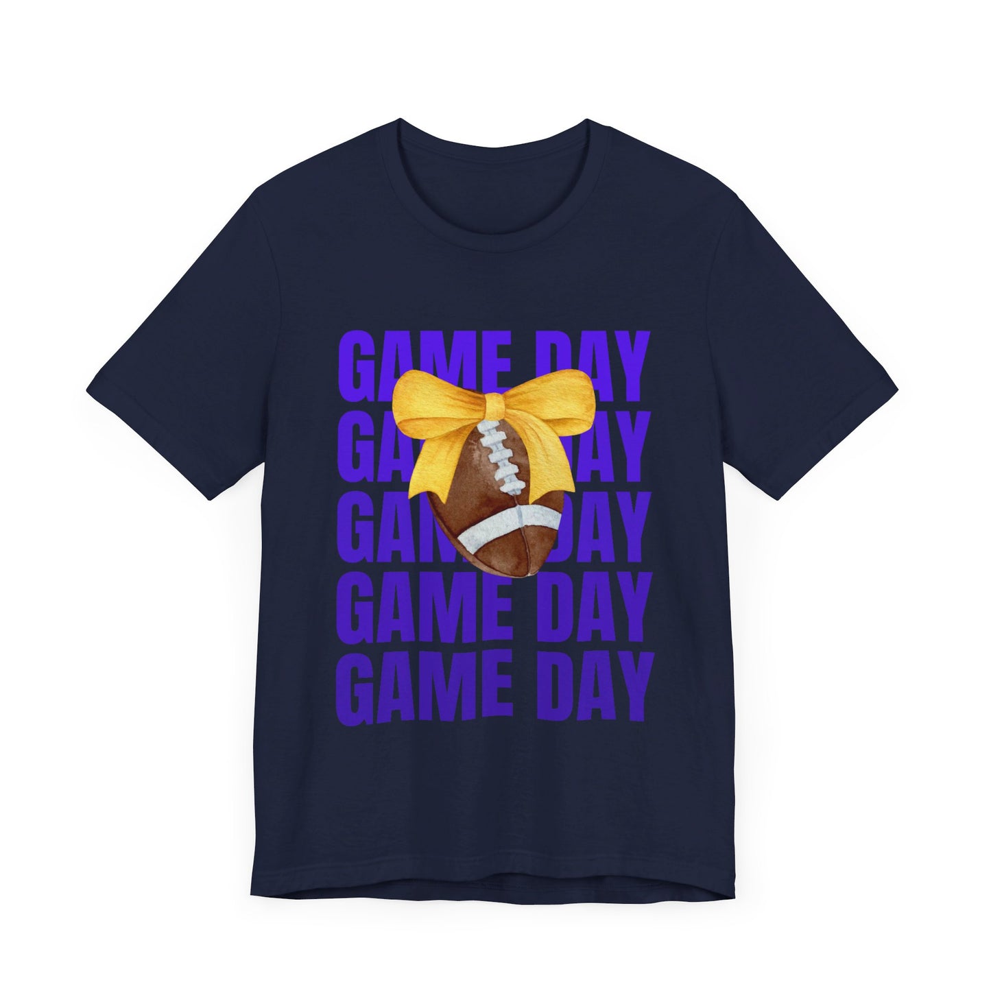 Gold and Purple Unisex Football Themed Fall Game Day Shirt