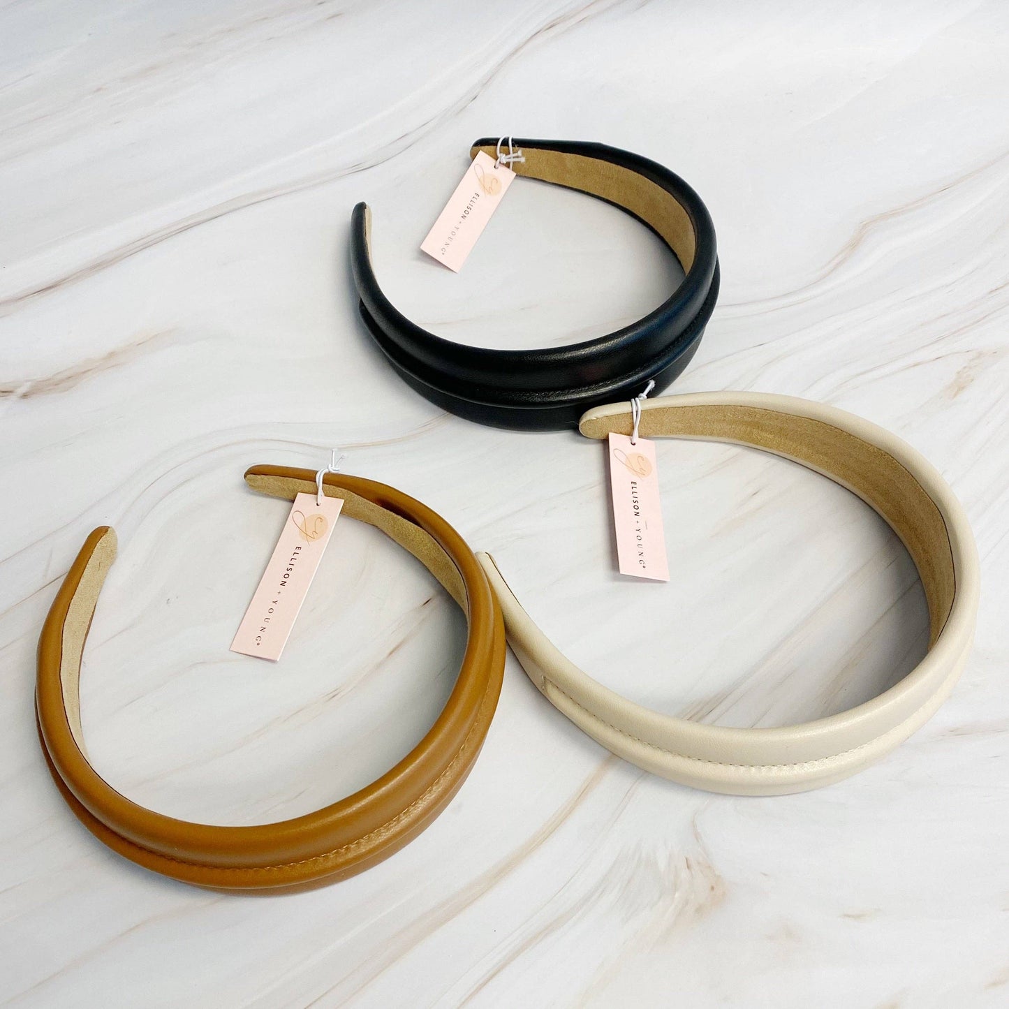 Classy Vegan Leather Headband: Black, Brown, or Cream