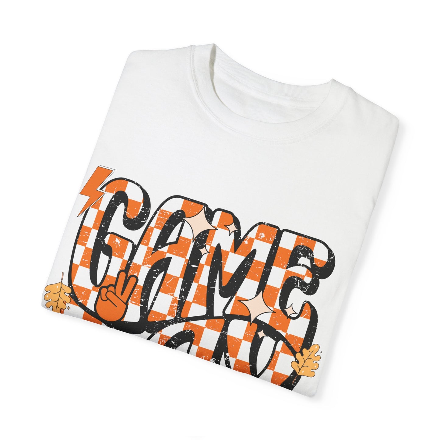 Checkered Game Day Unisex T-shirt Orange and White
