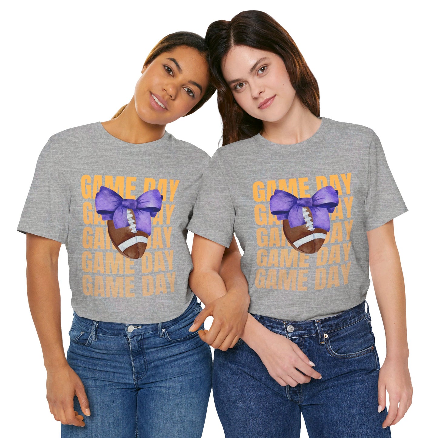 Purple and Gold Unisex Football Themed Fall Game Day Shirt