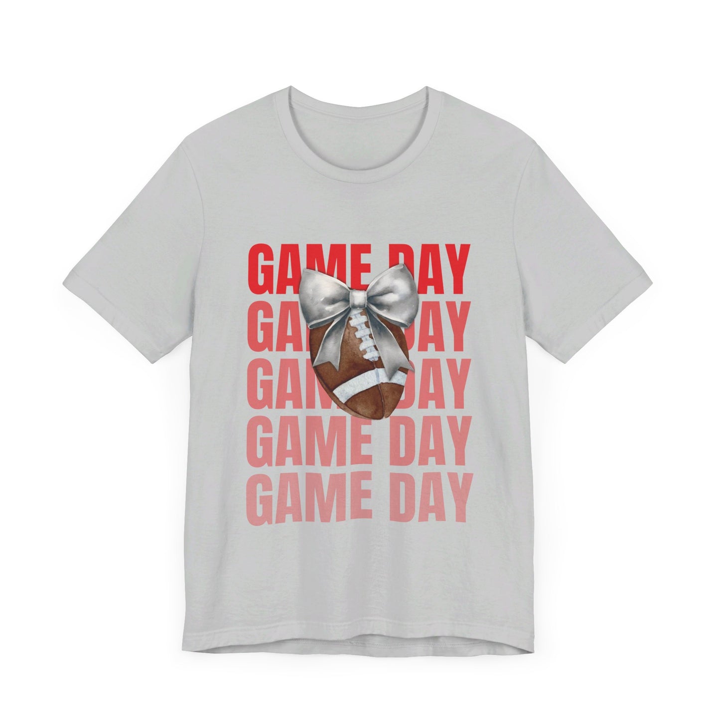 Black and Red Game Day Fall Football and Bow Unisex T-Shirt