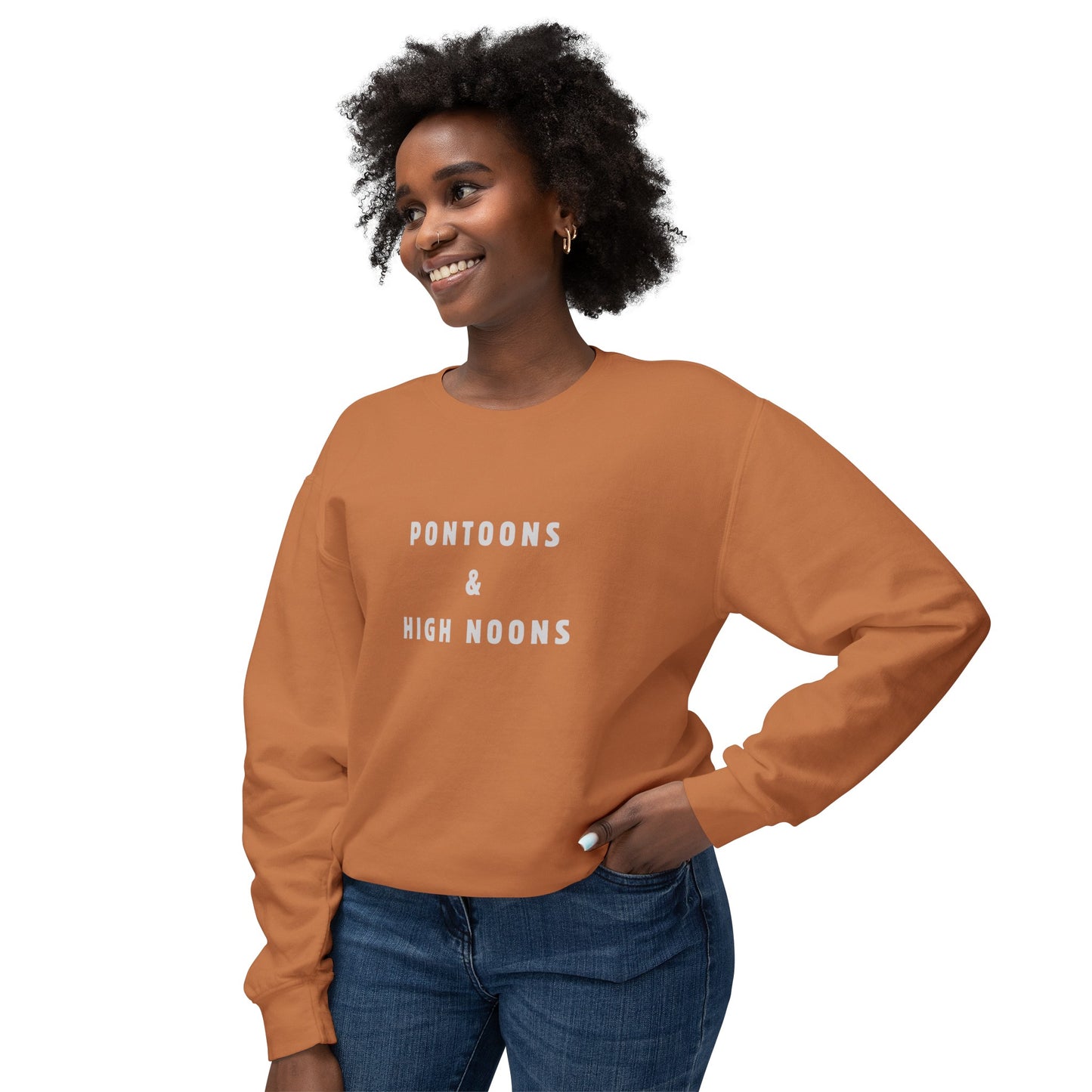 Pontoons and High Noons Unisex Lightweight Crewneck Sweatshirt