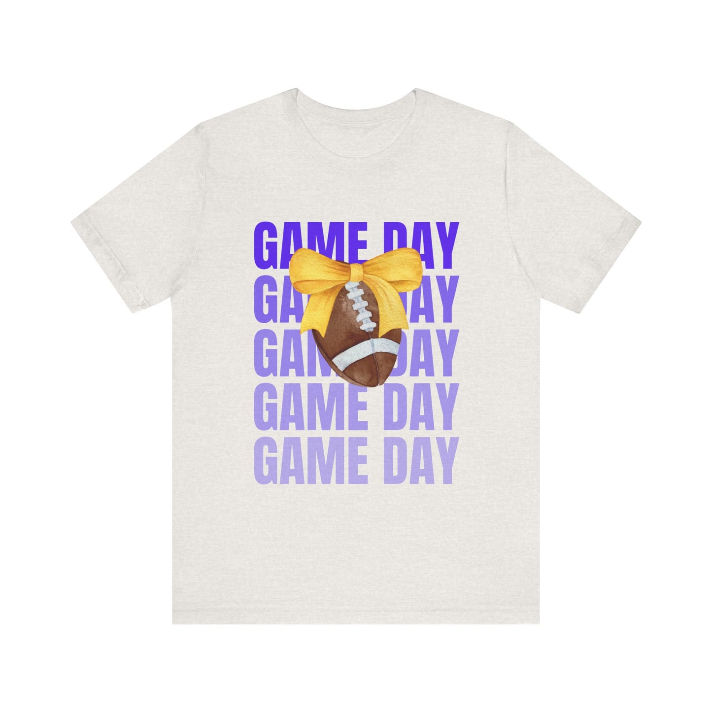 Gold and Purple Unisex Football Themed Fall Game Day Shirt