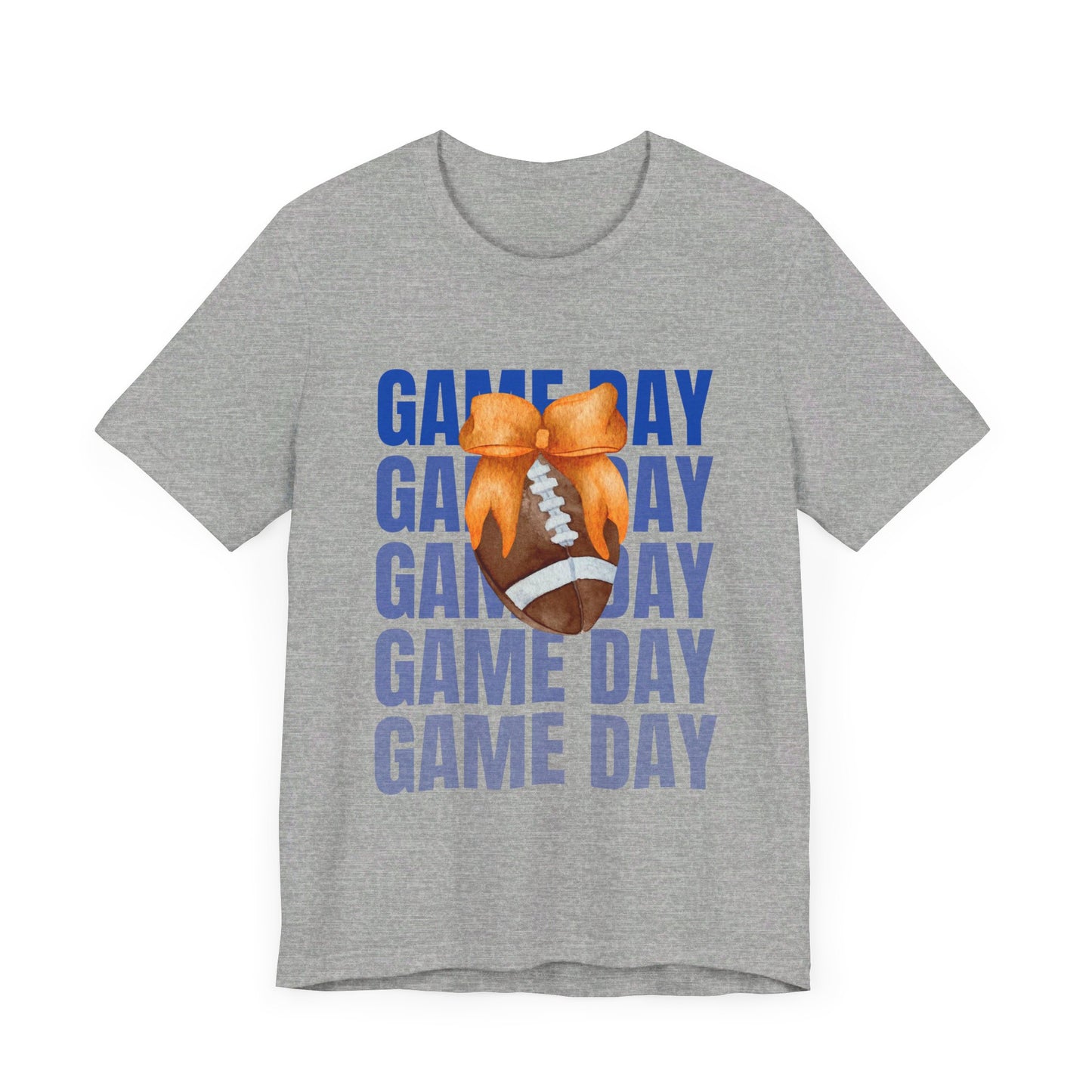 Orange and Blue Fall Game Day Football Bow Unisex Graphic T