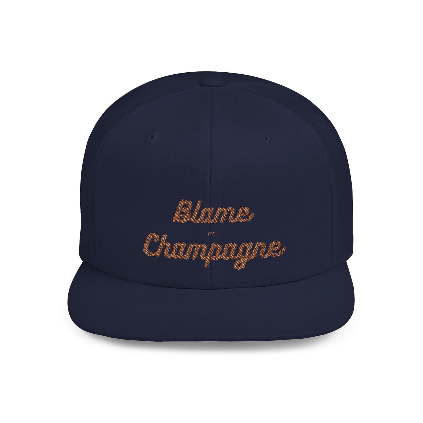 Blame the Champagne Embroidered Snapback Trucker Hat