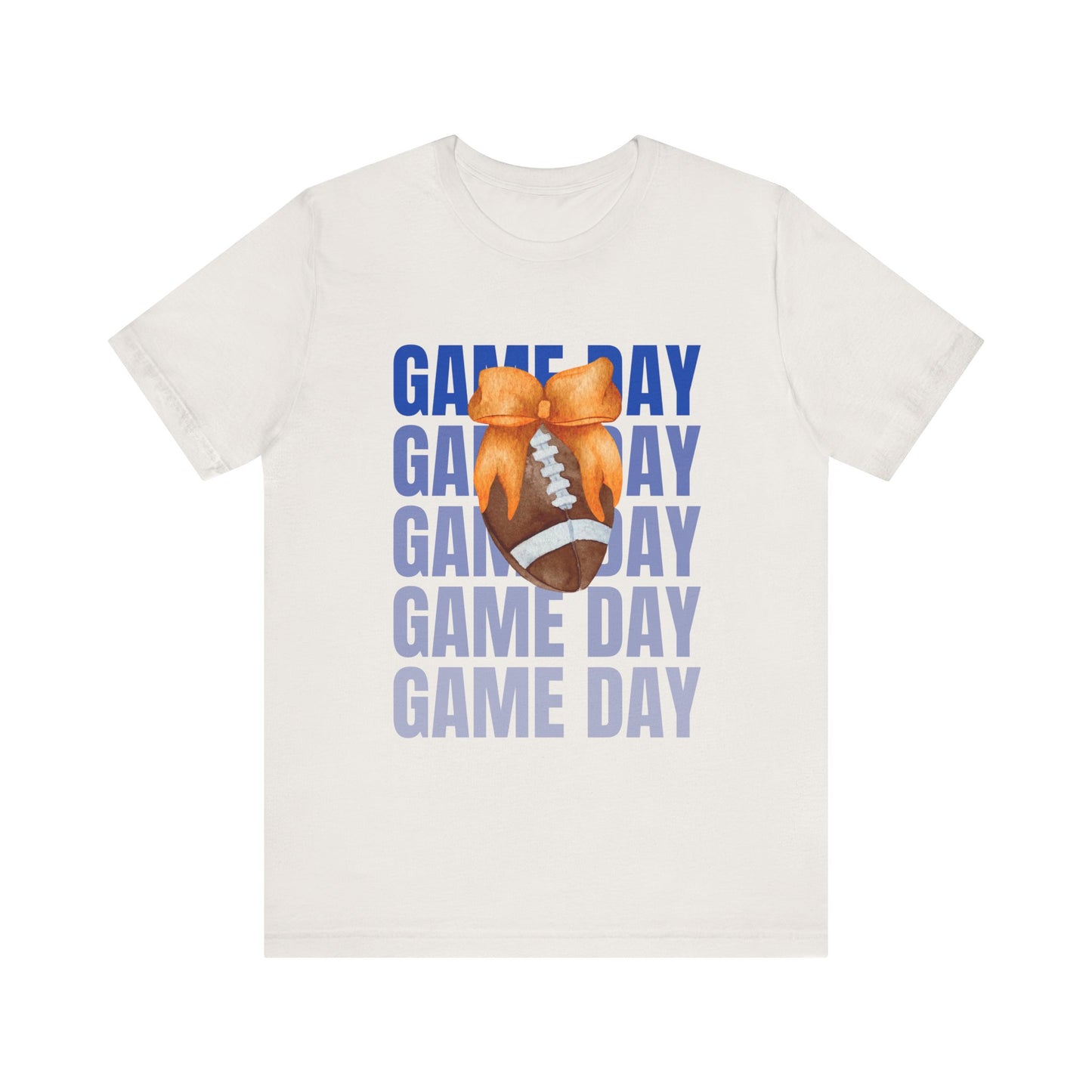 Orange and Blue Fall Game Day Football Bow Unisex Graphic T