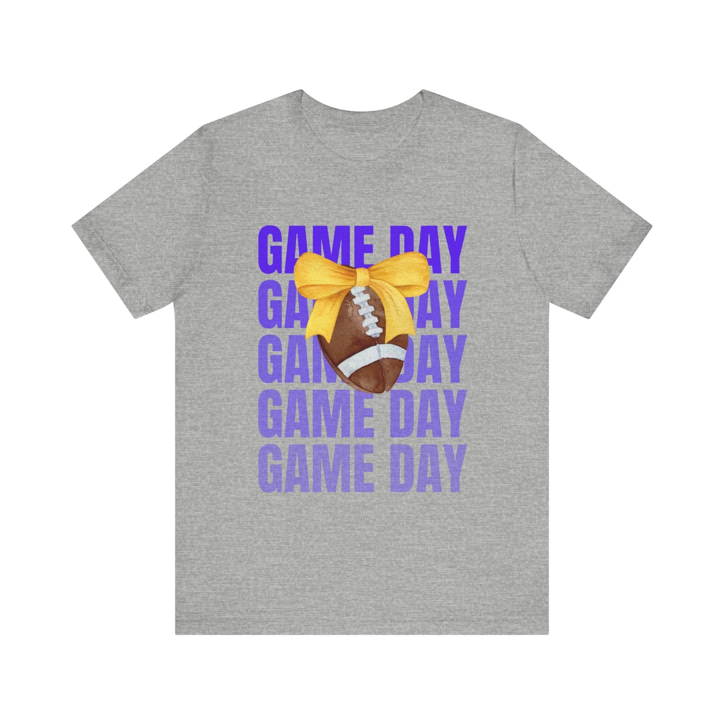 Gold and Purple Unisex Football Themed Fall Game Day Shirt