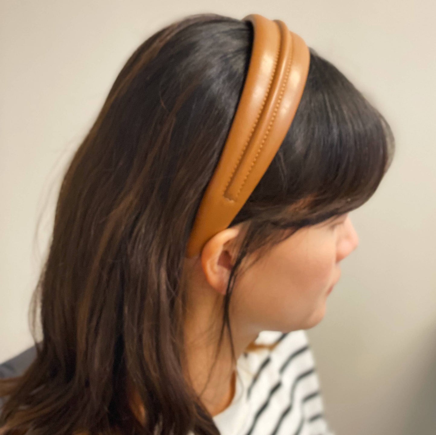 Classy Vegan Leather Headband: Black, Brown, or Cream