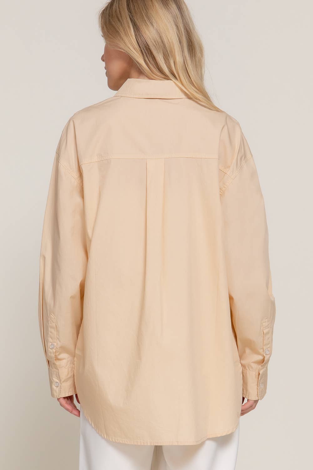 Long Sleeve Loose Fit Button Down Shirt