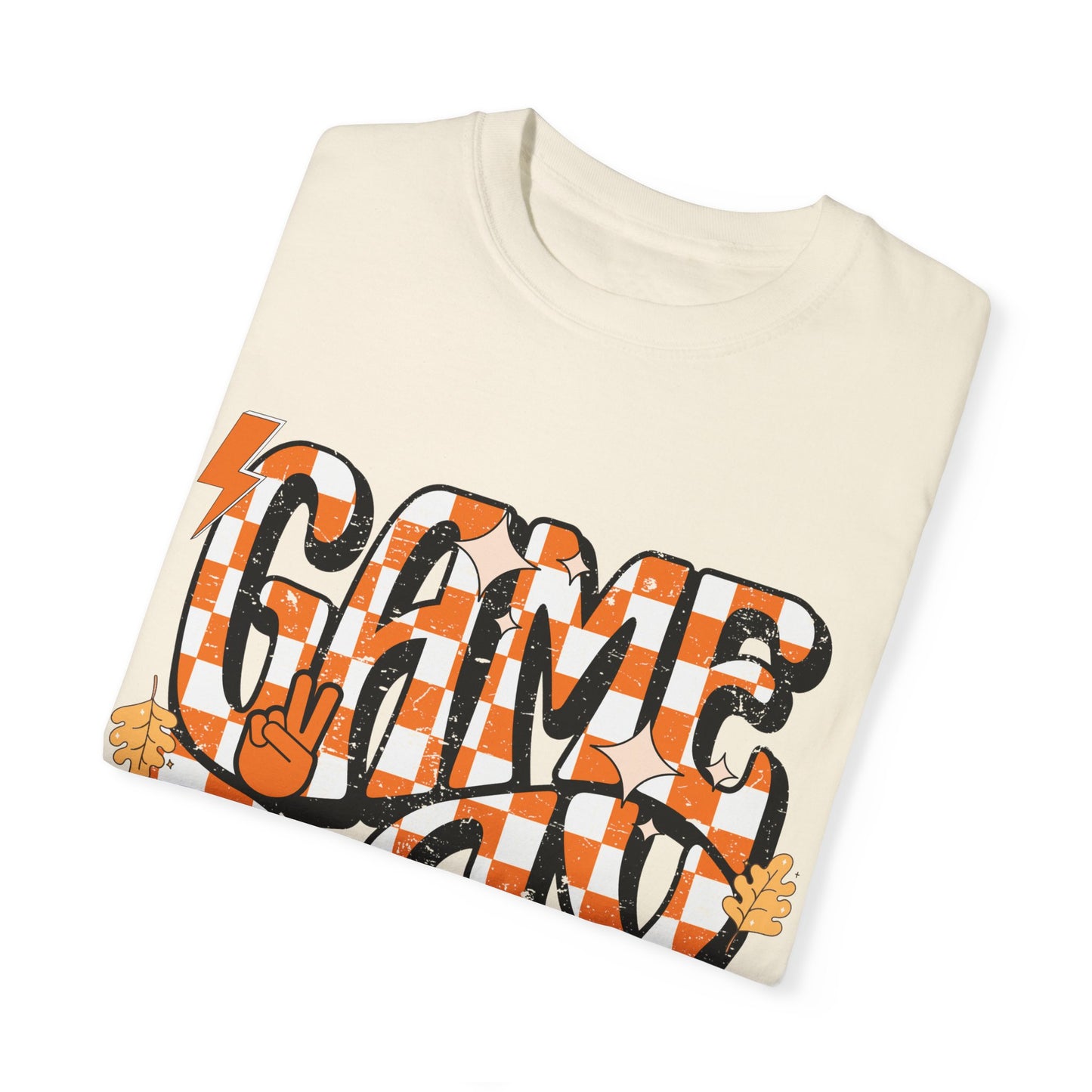 Checkered Game Day Unisex T-shirt Orange and White