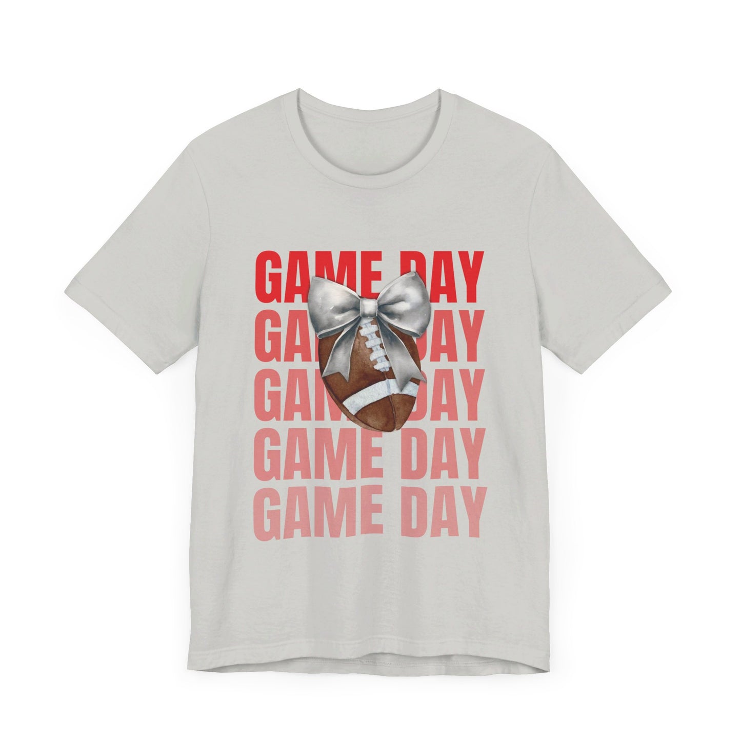 Black and Red Game Day Fall Football and Bow Unisex T-Shirt