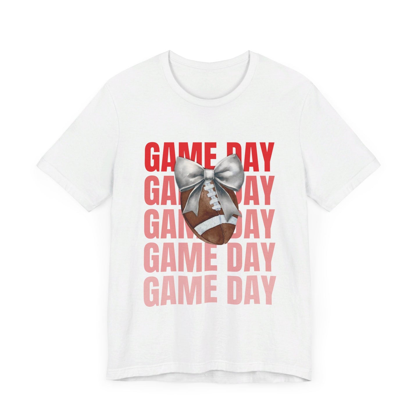Black and Red Game Day Fall Football and Bow Unisex T-Shirt