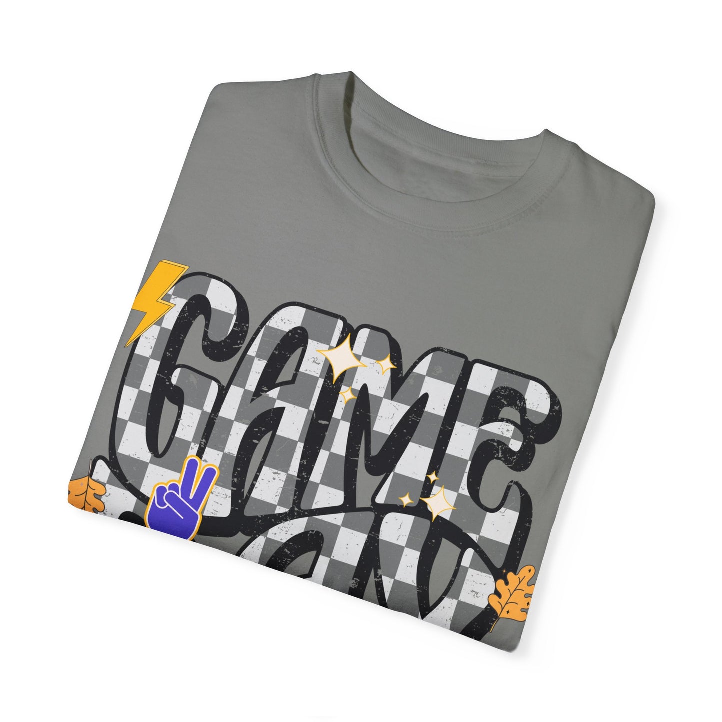 Checkered Game Day Unisex T-shirt Purple and Gold