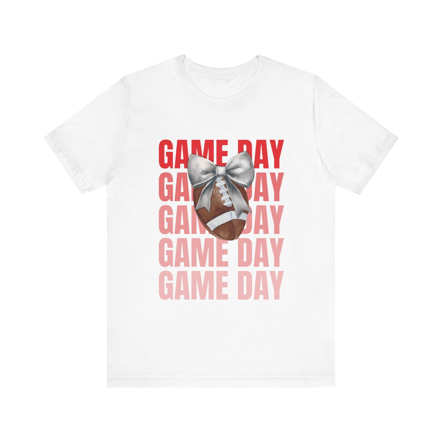 Black and Red Game Day Fall Football and Bow Unisex T-Shirt