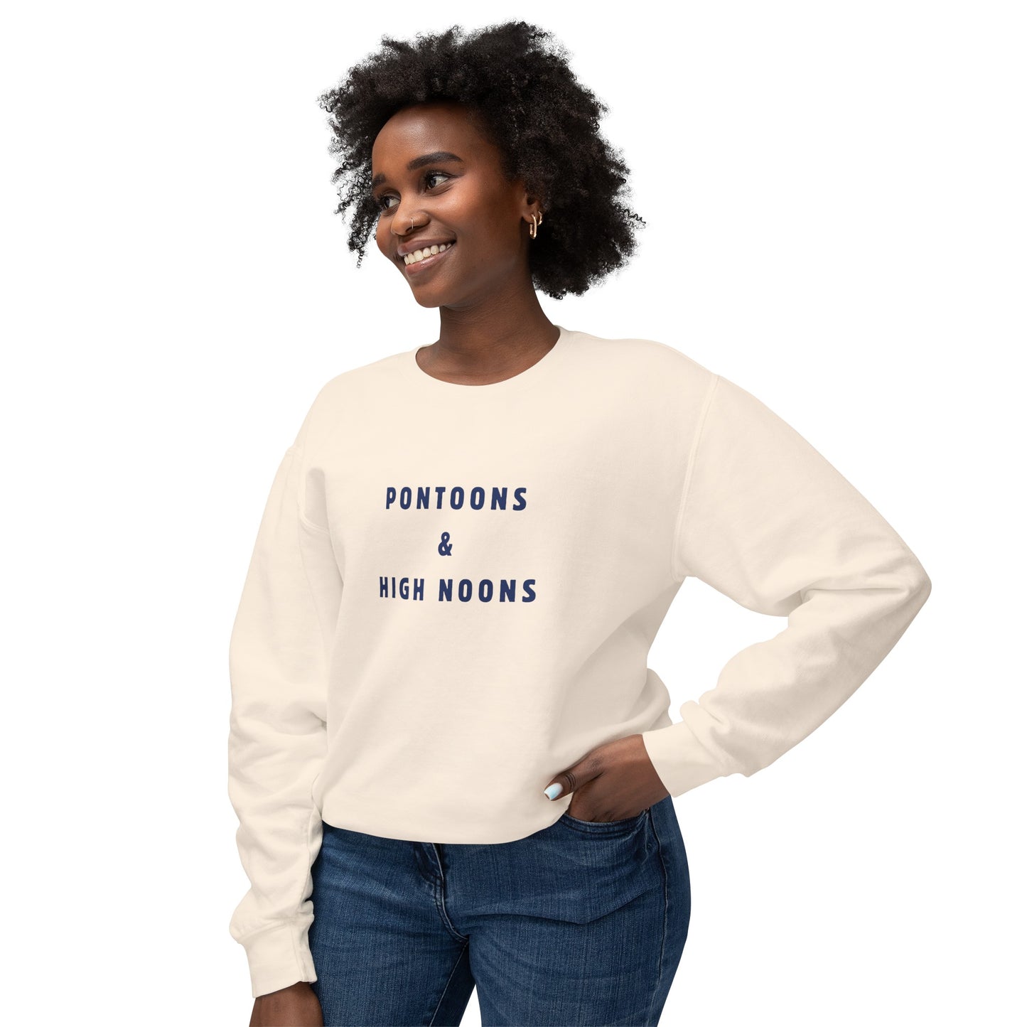 Pontoons and High Noons Unisex Lightweight Crewneck Sweatshirt