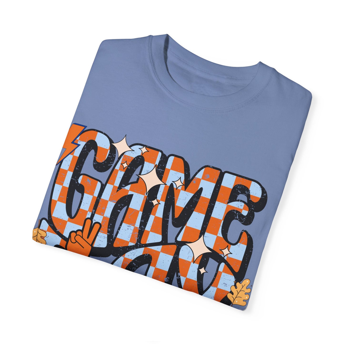Checkered Game Day Unisex T-shirt Blue and Orange