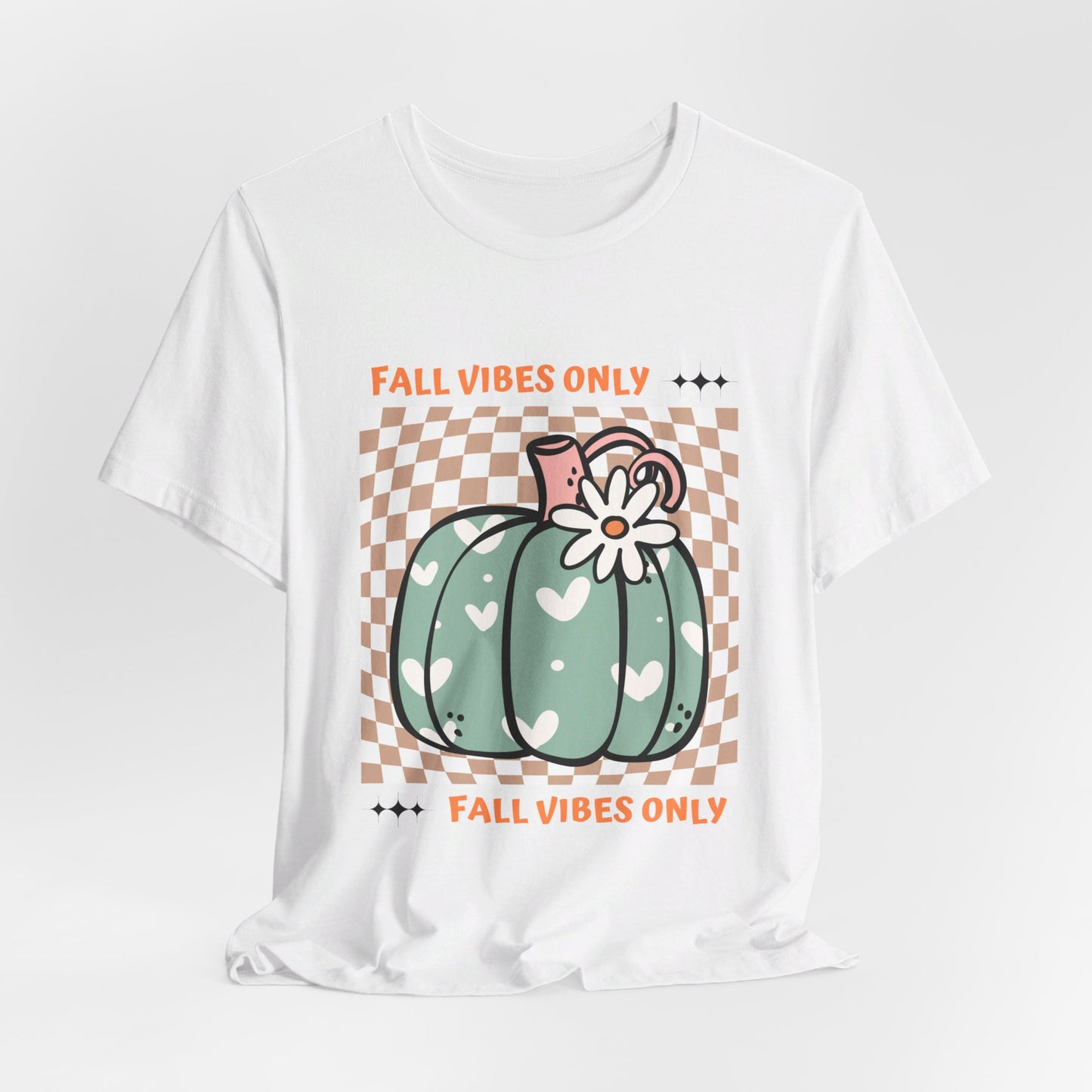 Fall Vibes Only Teal Pumpkin Retro Graphic T-Shirt