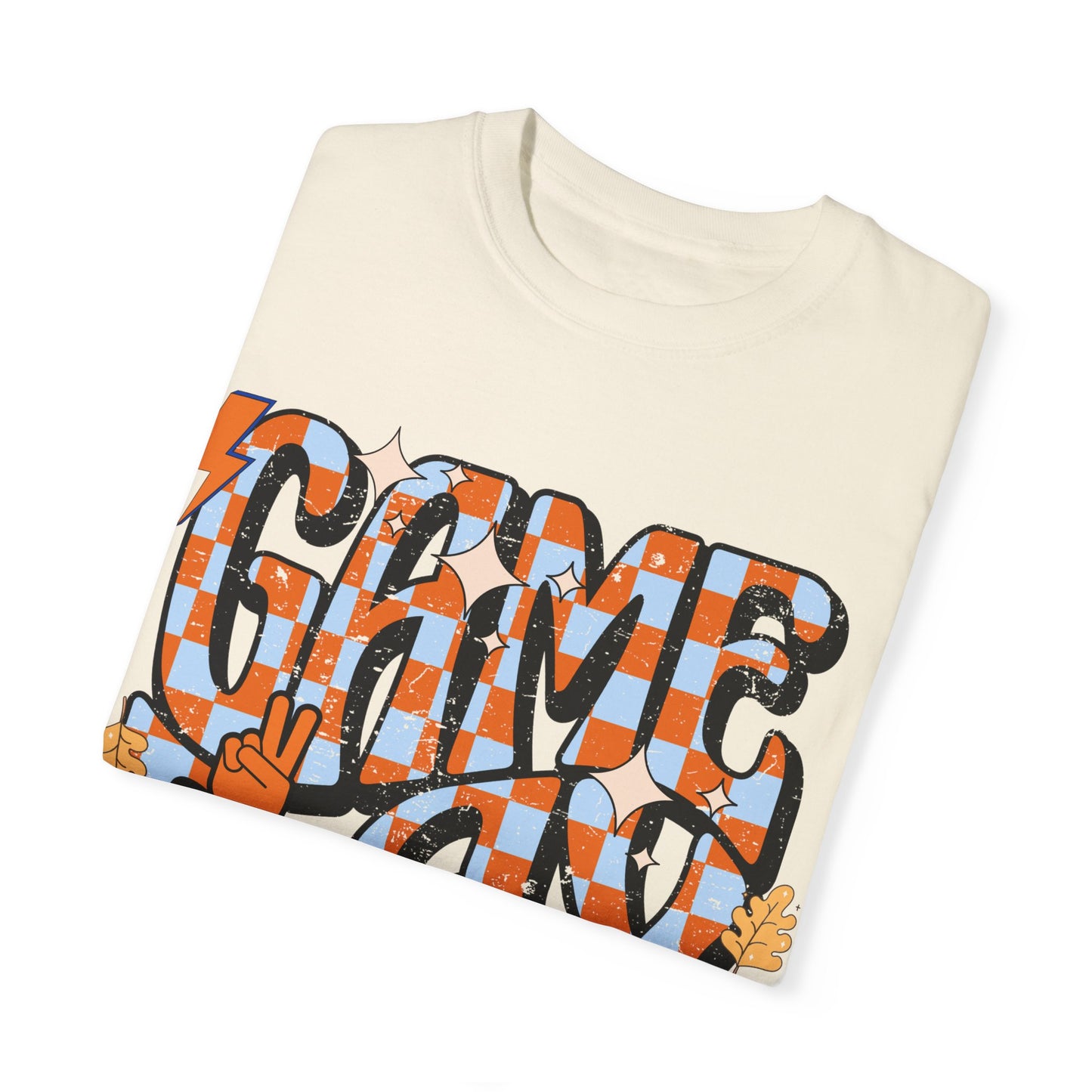 Checkered Game Day Unisex T-shirt Blue and Orange