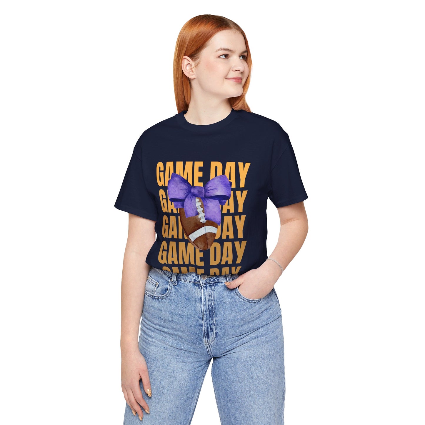 Purple and Gold Unisex Football Themed Fall Game Day Shirt
