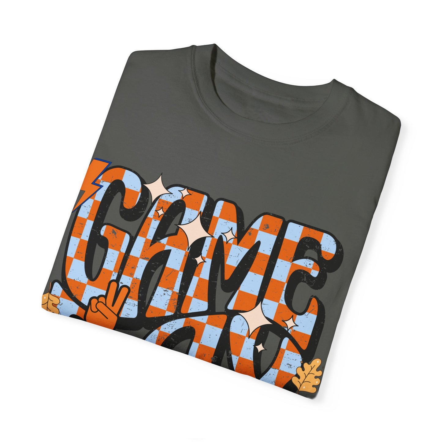 Checkered Game Day Unisex T-shirt Blue and Orange