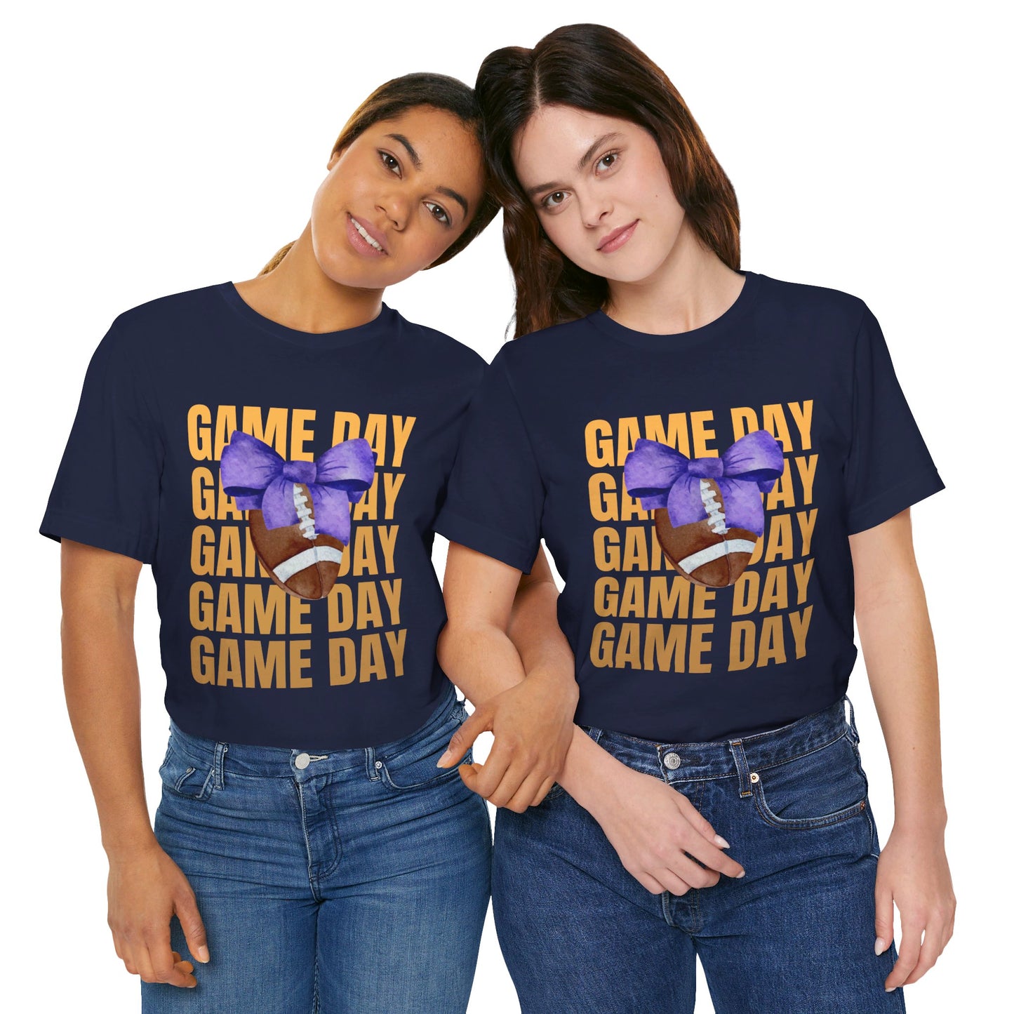 Purple and Gold Unisex Football Themed Fall Game Day Shirt