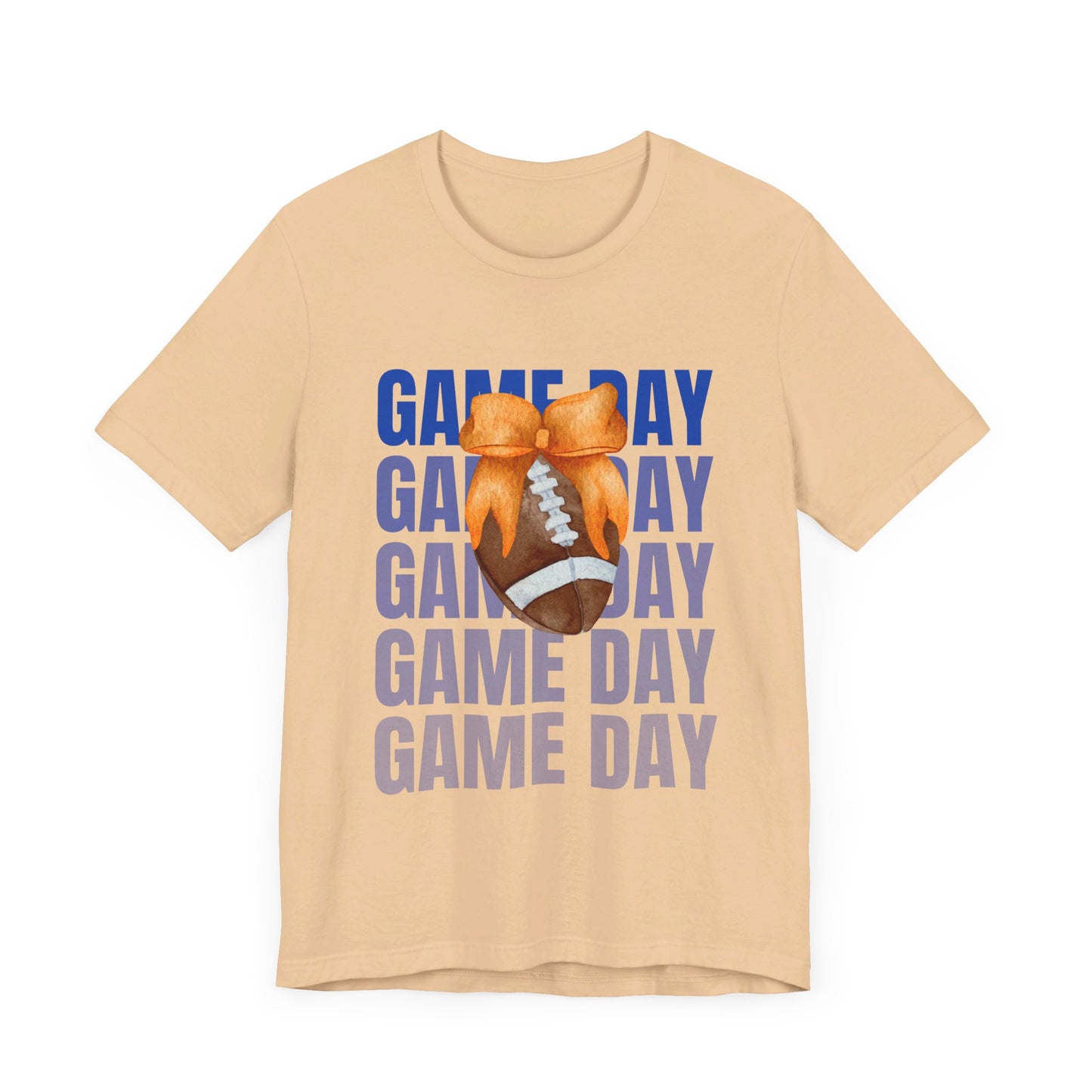 Orange and Blue Fall Game Day Football Bow Unisex Graphic T