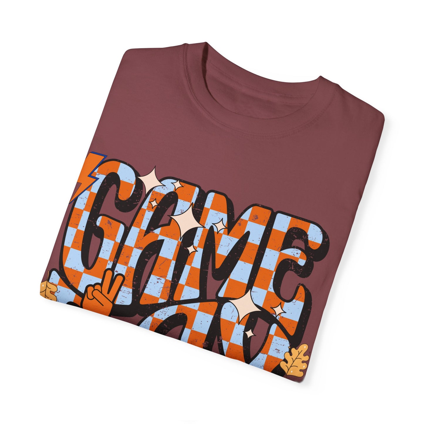 Checkered Game Day Unisex T-shirt Blue and Orange
