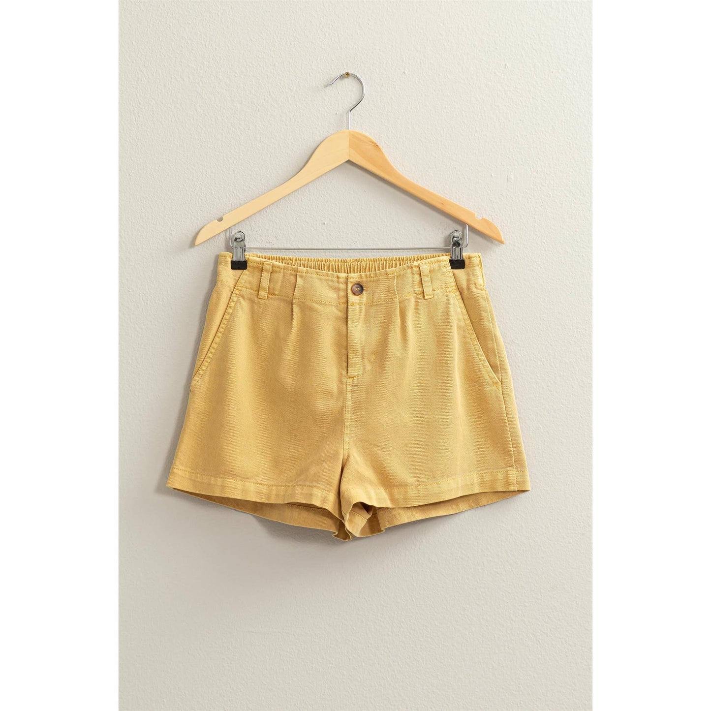 Effortless Yellow Summer High-Waisted Shorts