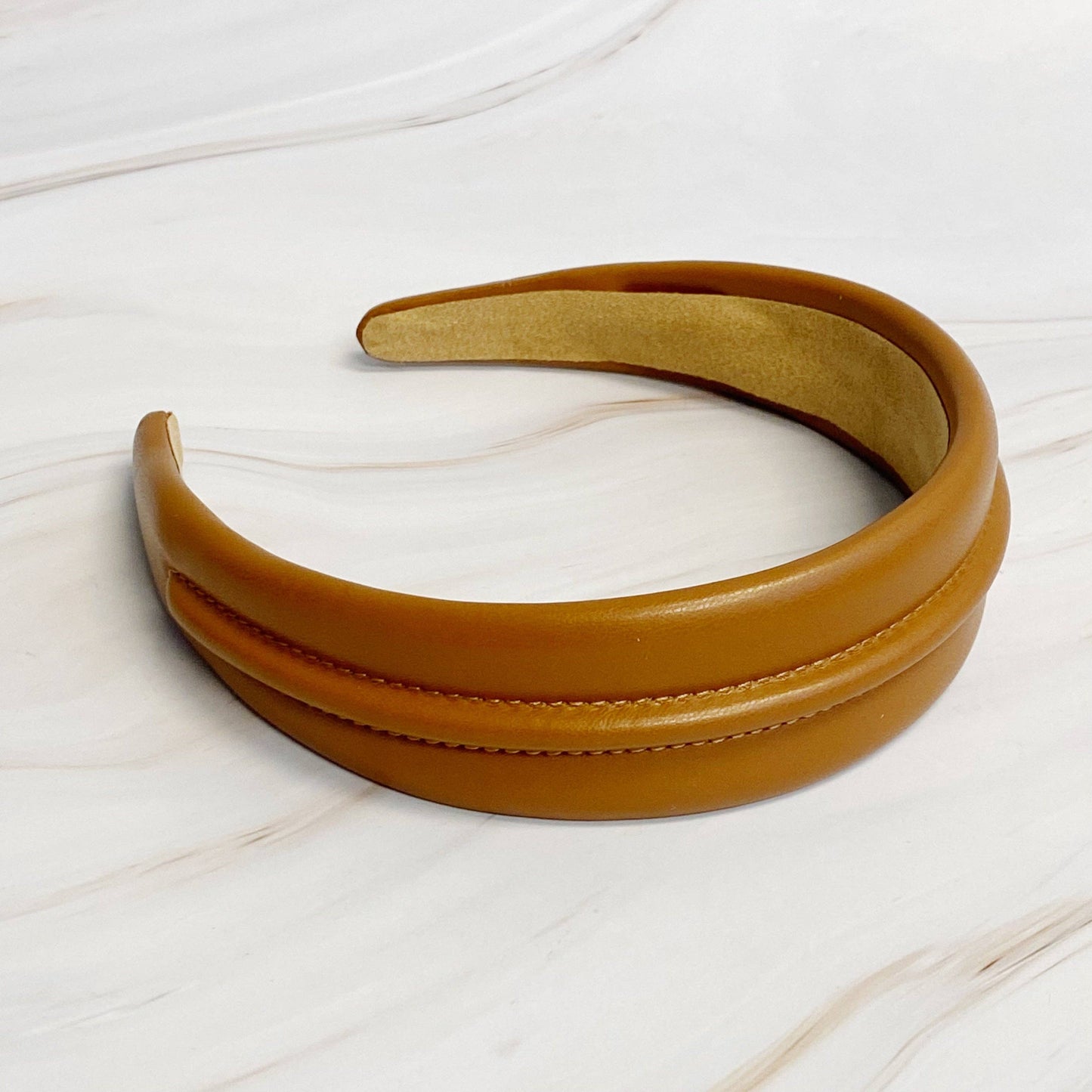 Classy Vegan Leather Headband: Black, Brown, or Cream