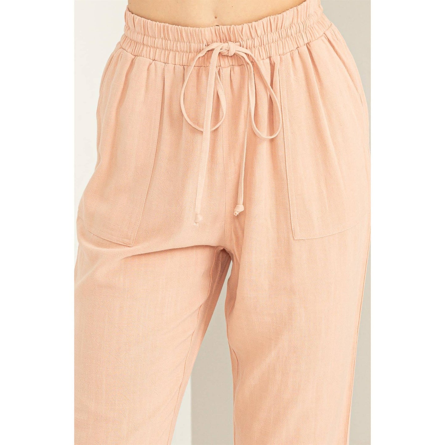 Laid-Back High-Rise Joggers: Tropical Peach