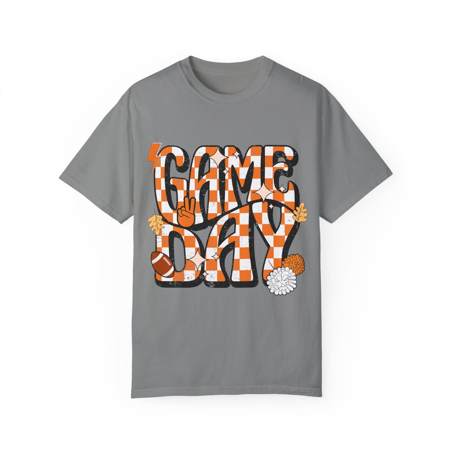 Checkered Game Day Unisex T-shirt Orange and White