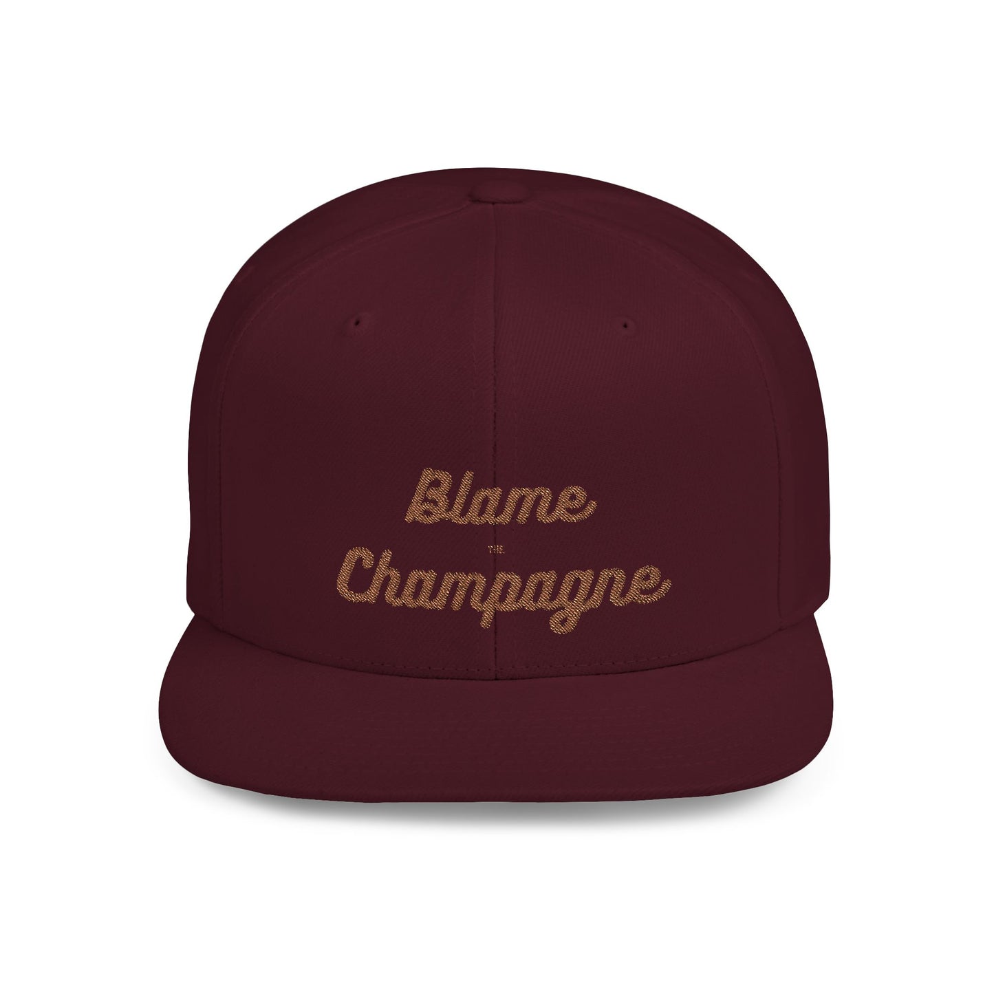 Blame the Champagne Embroidered Snapback Trucker Hat