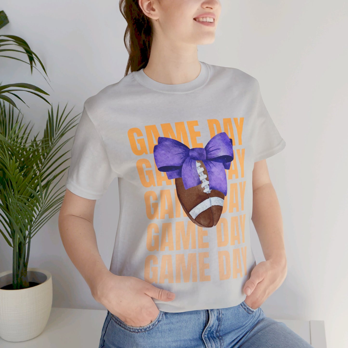 Purple and Gold Unisex Football Themed Fall Game Day Shirt