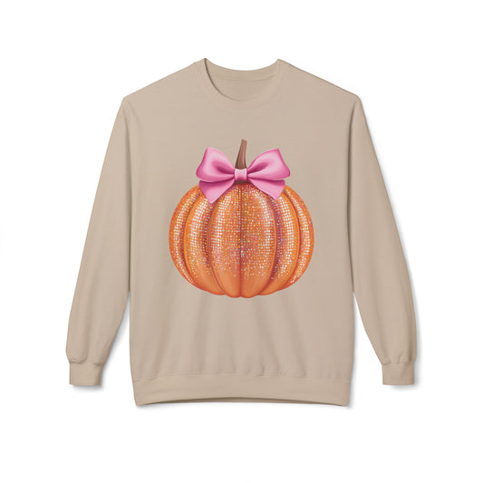 Disco Pumpkin Unisex Midweight Softstyle Fleece Crewneck Sweatshirt