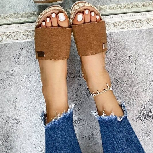 Summer Boho Style Trendy Wedge Sandals  : US SIZE 5 - 11 Brown