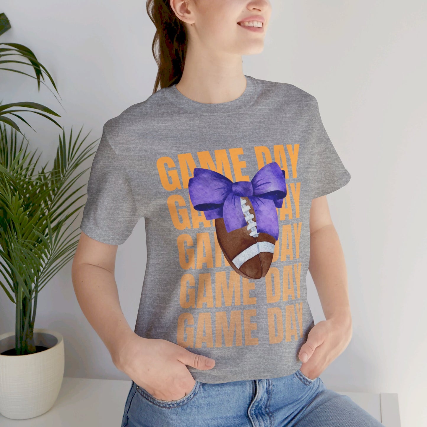 Purple and Gold Unisex Football Themed Fall Game Day Shirt