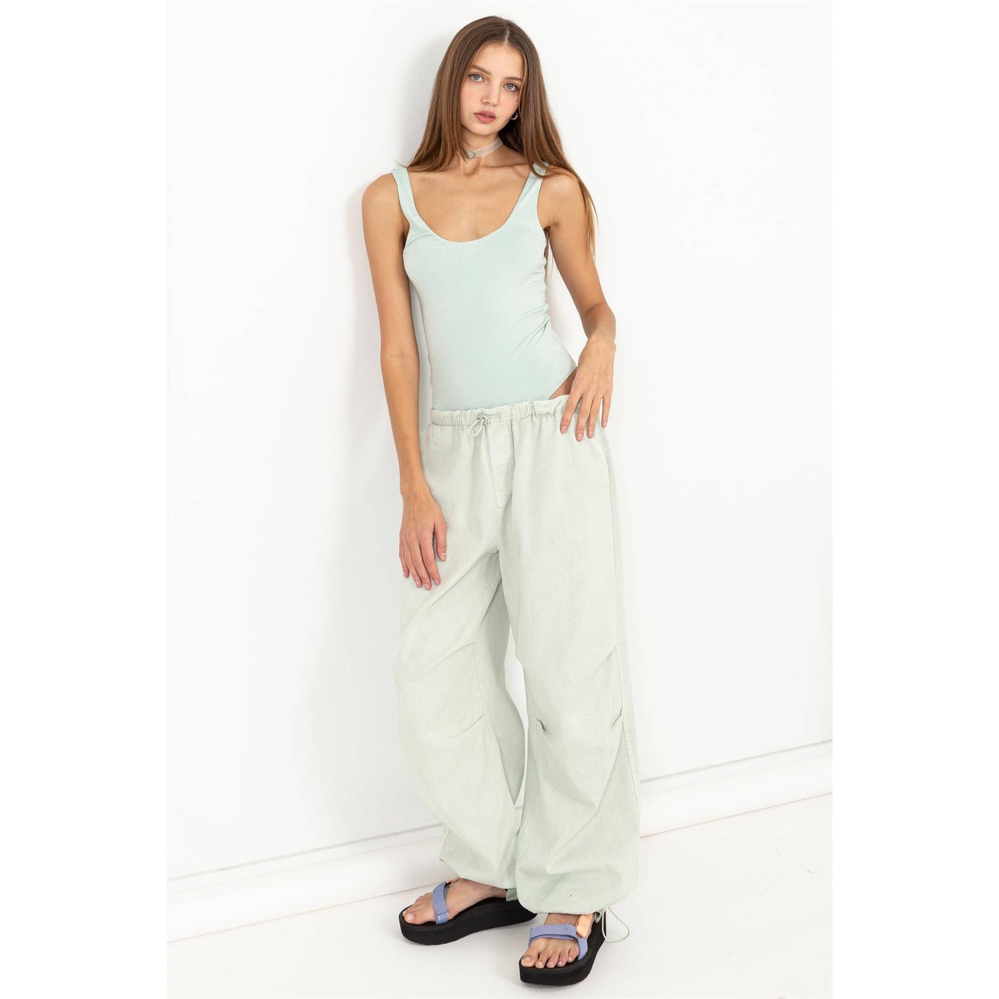 Mint Scoop Neck Bodysuit Tank