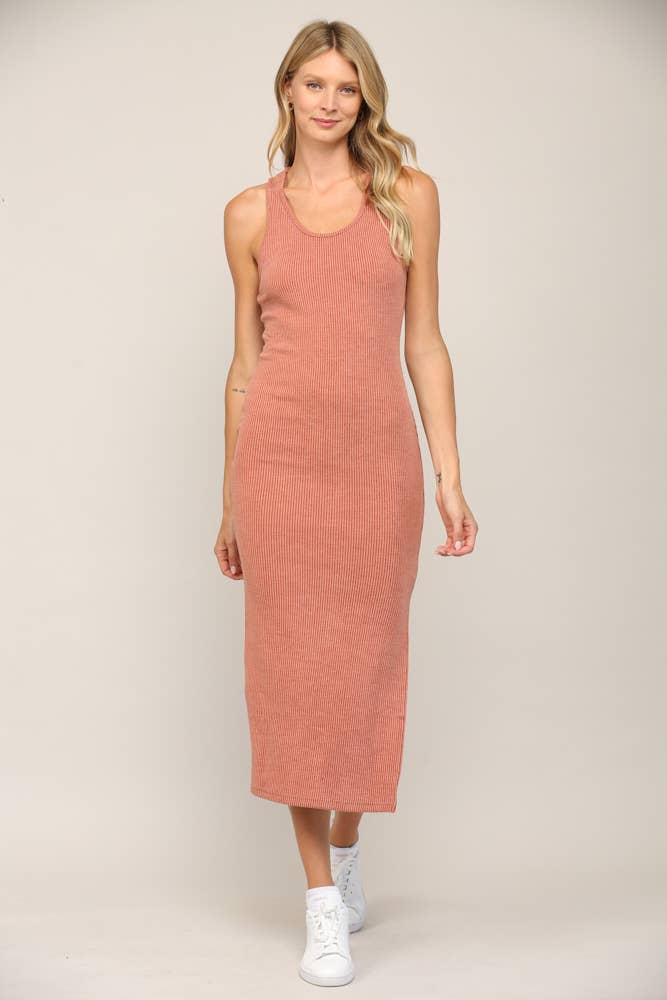 Looped Racer Back Ribbed Dress